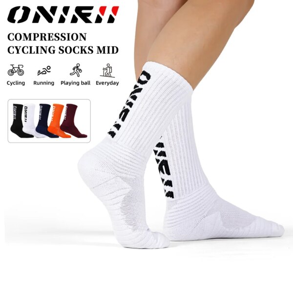 ONIRII calcetines de ciclismo Unisex compresión absorbente del sudor antideslizante transpirable usable Camping senderismo correr calcetines deportivos Fitness