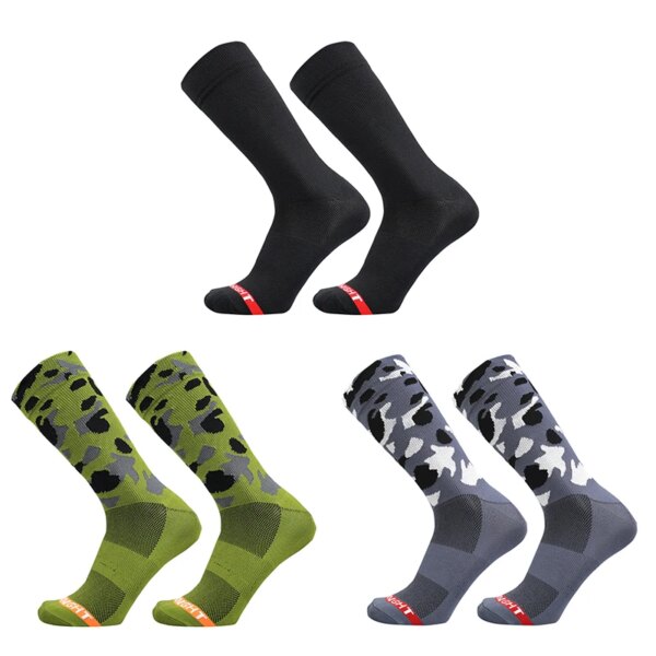 Calcetines de Ciclismo de camuflaje para deportes al aire libre, Calcetines de compresión para bicicleta de montaña y campo traviesa, Calcetines verdes militares para Ciclismo