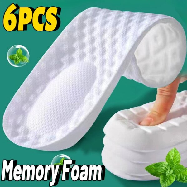 Plantillas de espuma con memoria de látex para deportes, almohadillas suaves para zapatos, plantilla deportiva ortopédica de alta elasticidad, cojín para el cuidado de los pies