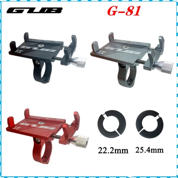 GUB G81 G-81 soporte de teléfono de aluminio para bicicleta para teléfono inteligente de 3,5-6,2 pulgadas Soporte ajustable GPS soporte de montaje para teléfono de bicicleta