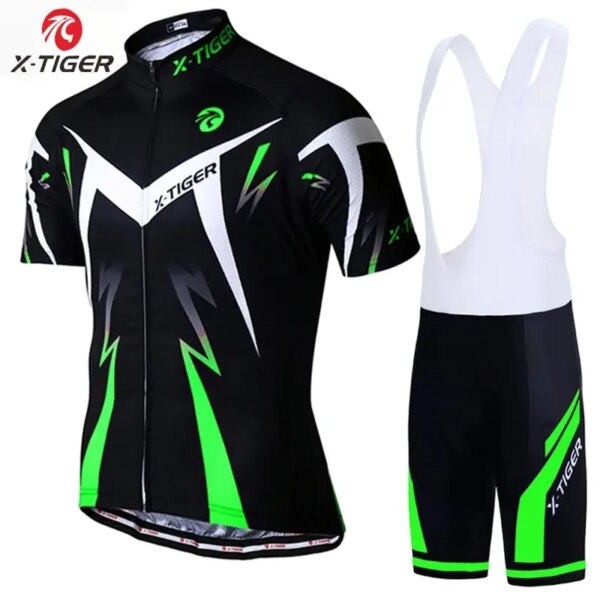 Conjunto de Jersey de ciclismo profesional X-TIGER, ropa de bicicleta para hombre, ropa de verano de secado rápido para montar en bicicleta, accesorios de traje Anti-UV