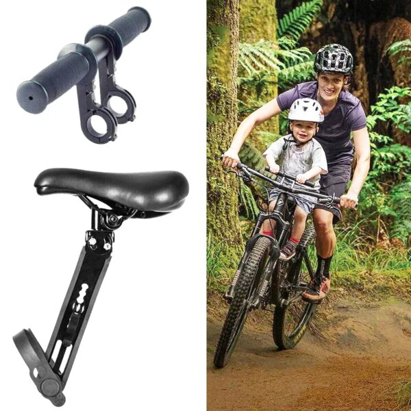 Asiento de bicicleta desmontable para niños, asiento de bicicleta de montaña con marco frontal, asiento para niños con manillar de seguridad, cojín para asiento de bebé, accesorios para bicicleta