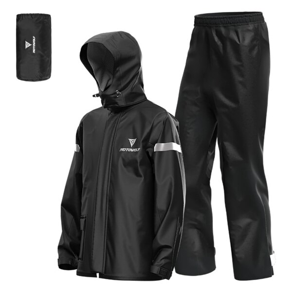 Traje de lluvia para motocicleta para hombre, chaqueta y pantalones impermeables reflectantes para exteriores, equipo de lluvia para andar en bicicleta, ciclismo, Camping y senderismo