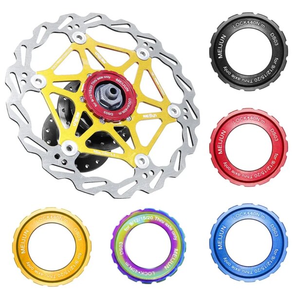 Cerradura central para bicicleta, freno de disco, Rotor, anillo de bloqueo delantero y trasero de 9, 12, 15 y 20mm, anillo de cubierta central central, accesorios para ciclismo