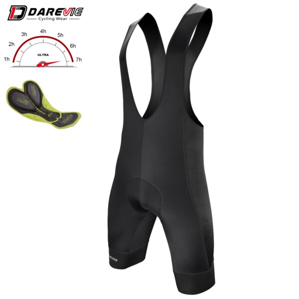 DAREVIE-pantalones cortos con pechera para ciclismo, acolchados de Gel grueso 3D, 6 horas de ciclismo, Bretelle, pinza de 7 CM, pantalones cortos de ciclismo profesionales transpirables