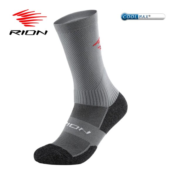 RION calcetines de ciclismo deportivos para hombre, senderismo, correr, baloncesto, MTB, media pantorrilla, conjuntos de ropa para pies, bicicleta de montaña, gimnasio, absorción de humedad