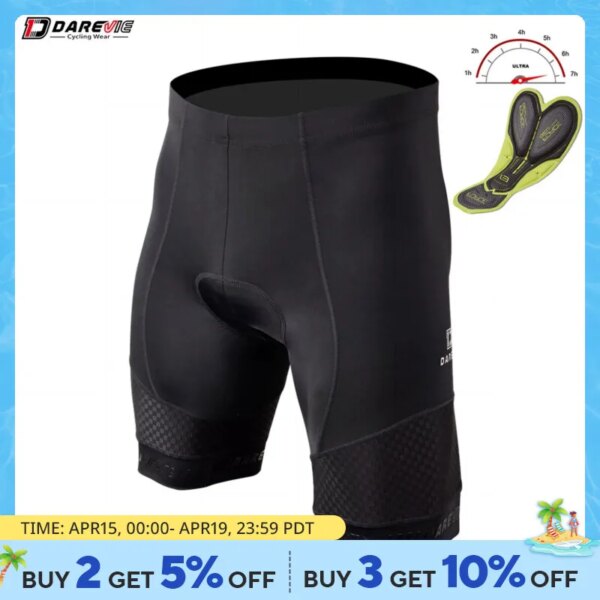 DAREVIE-pantalones cortos de ciclismo con almohadilla de Gel 3D para hombre, pantalones cortos de ciclismo transpirables para montaña, 6 horas de paseo, MTB y carretera, pantalones cortos de ciclismo para descenso