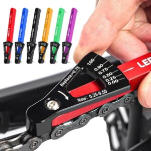 Indicador de desgaste de cadena de bicicleta de montaña, kit de verificación de cadena, medición de calibre de cadenas multifuncional para bicicleta de montaña y carretera