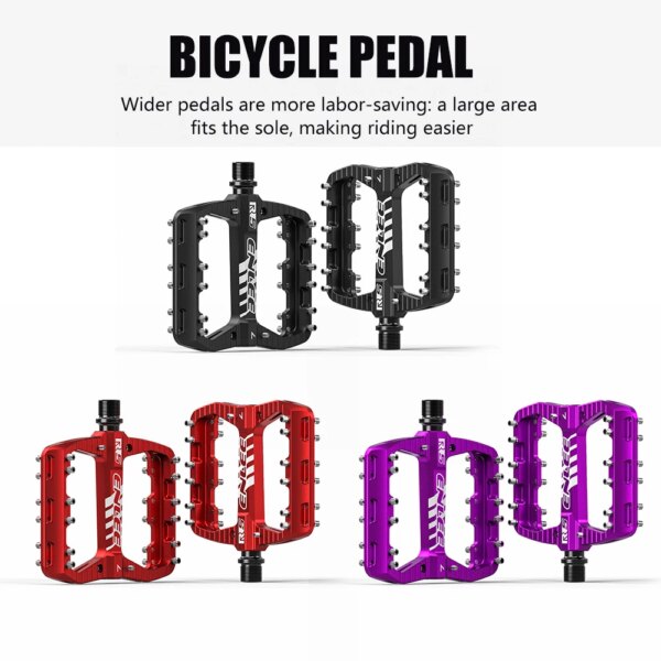 1 par de pedales de bicicleta ENLEE MTB, aleación de aluminio, plataforma plana amplia para ciclismo, antideslizantes, a prueba de polvo, accesorios impermeables para piezas de bicicleta