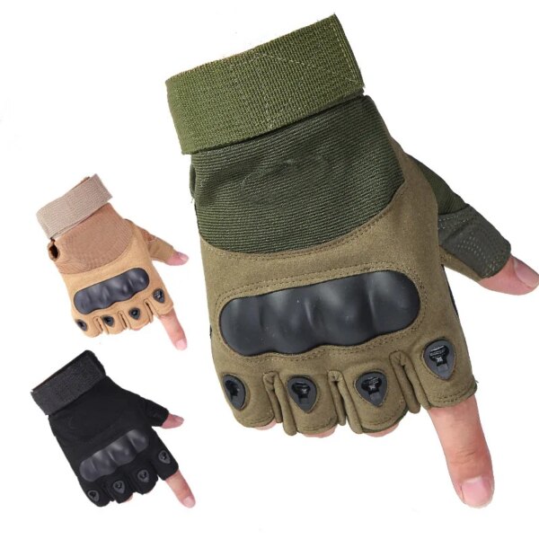 1 par de guantes de medio dedo para hombre, guantes tácticos militares para exteriores, guantes deportivos para tiro, caza, Airsoft, guantes para ciclismo y motocicleta