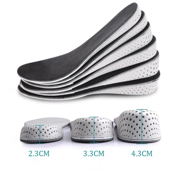 Plantillas para aumento de altura, plantilla para zapatos Unisex, elevador de altura, corte ajustable, inserción de talón, soporte más alto, almohadillas absorbentes para pies, 1 par