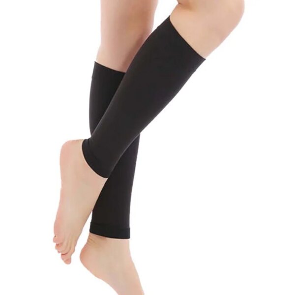 Calcetines deportivos para pantorrilla, medias de compresión sin pies para férulas, venas varicosas, linfedema, correr y ciclismo, 1 par