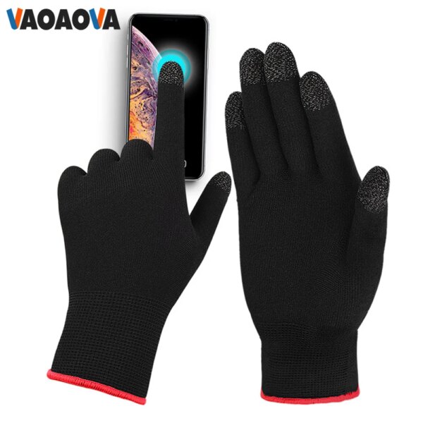 Funda de mano para invierno, controlador de juego con pantalla táctil para PUBG, guantes de nailon a prueba de sudor, sensibles a los arañazos, funda para el pulgar, 1 par