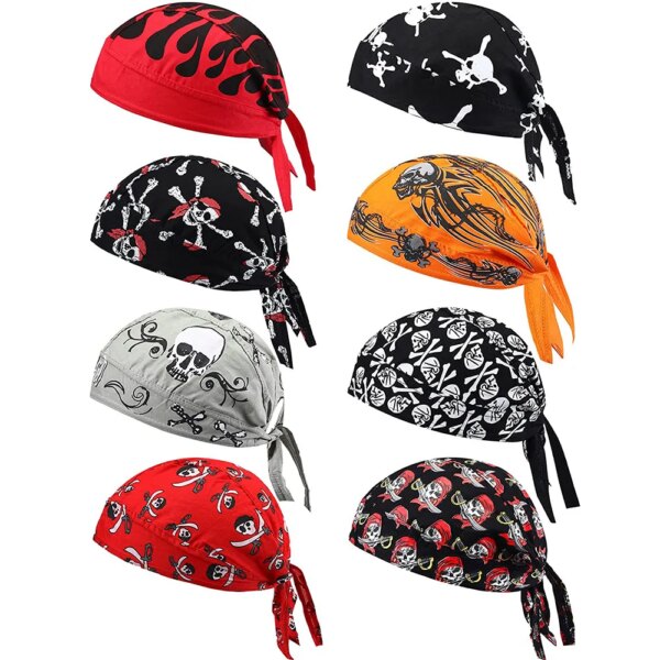 1 Uds. Gorro de pirata con calavera para ciclismo, pañuelo para la cabeza, forro transpirable para casco, diadema deportiva UV antisudor, bufanda para hombres y mujeres