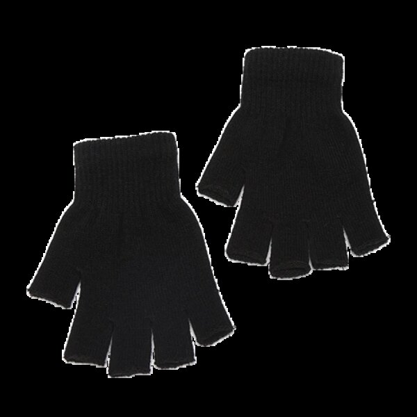 Guantes de trabajo elásticos y cálidos para hombre y mujer, manoplas de punto sin dedos, color negro, 1 par, accesorios de ciclismo