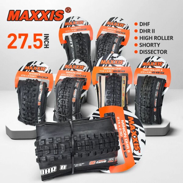 Neumático de bicicleta MAXXIS 27,5, 27,5x2,0/2,3/2,4/2,5/2,6, neumático plegable para bicicleta de montaña TR sin cámara, DHF DHR SHORTY, rodillo alto, 1 ud.