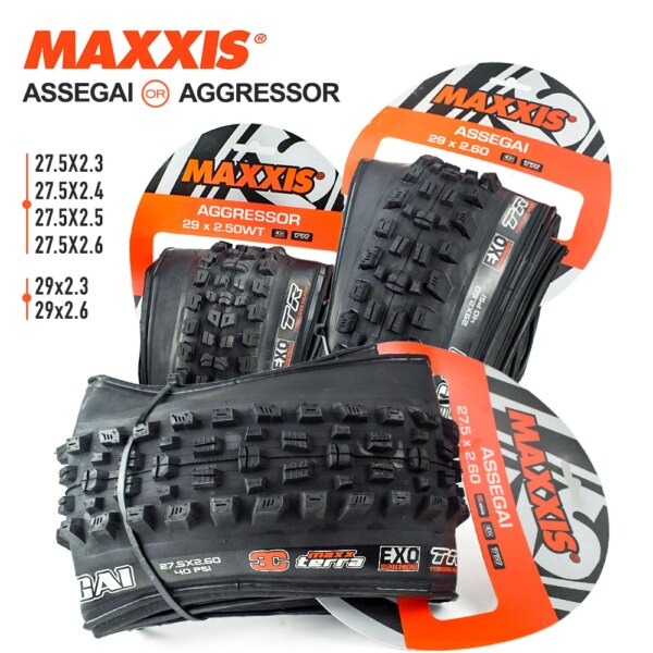 1 unidad MAXXIS 29 Assegai Aggressor Tubeless Ready 27,5 29*2,3/2,5/2,6 27,5*2,3/2,5/2,6 EXO TR neumático de bicicleta piezas de neumáticos de bicicleta de montaña