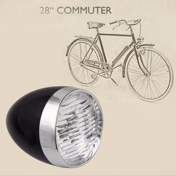 Luz delantera Retro Vintage para bicicleta, faro delantero de 3 LED, advertencia de seguridad, luces de ciclismo nocturnas con estante, accesorios para bicicleta, 1 ud.