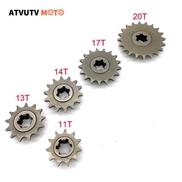 Caja de cambios delantera para motocicleta, piñón para Minimoto de 47cc, 49cc, Mini Dirt Pit Bike, ciclomotor, T8F, 11T, 13T, 14T, 17T, 20T, 1 Uds.