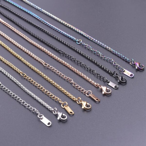 Cadena de quilla de 2,5mm para suministros de joyería, cadenas de acero inoxidable a la moda para hombre, cadena DIY Acier, bisutería de fabricación inoxidable
