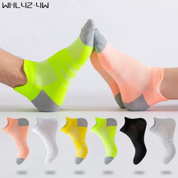 2 pares de calcetines deportivos tobilleros para hombre y mujer de malla transpirable de secado rápido para correr en bicicleta al aire libre viajes en bicicleta calcetines invisibles