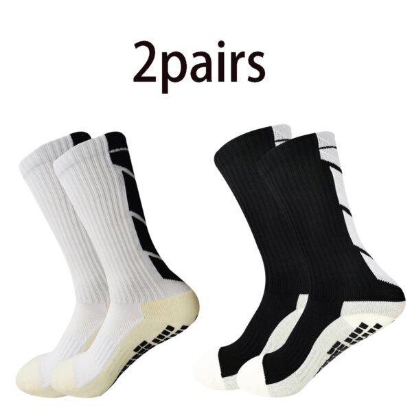 2 pares de calcetines de fútbol antideslizantes combinados, calcetines para correr, calcetines deportivos transpirables, calcetines de montañismo para hombres y mujeres