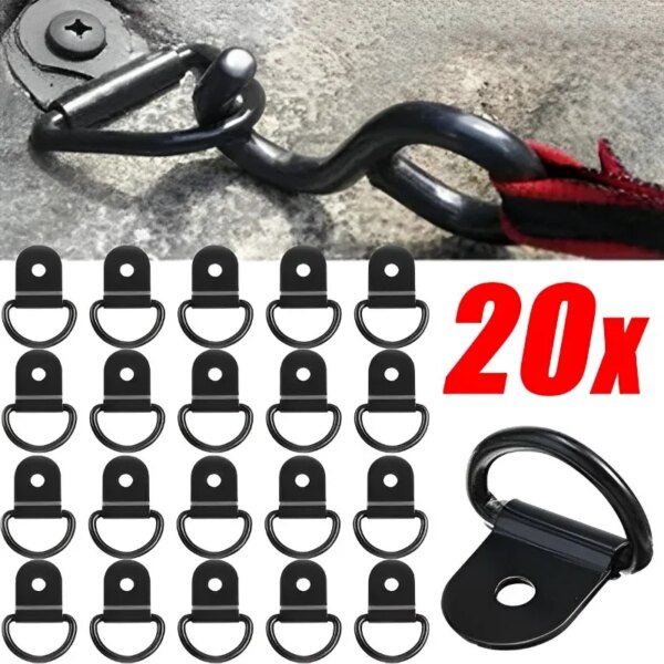 20-10 Uds. De acero inoxidable en forma de D, gancho de tracción, anclas de amarre, anillo de amarre de carga de hierro, accesorios para coches, camiones, remolques, barcos RV