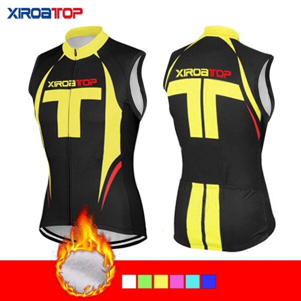 2020 hombres/mujeres invierno térmico polar Ciclismo chaleco sin mangas bicicleta Jersey más cálido MTB Ropa Maillot Ciclismo chaleco de ciclista