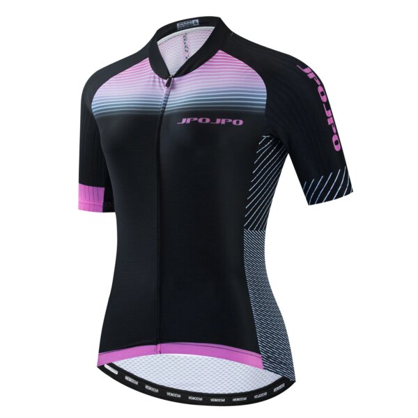 2021 Jersey de Ciclismo para mujer, camiseta para bicicleta de montaña y carretera, Ropa de Ciclismo, Maillot de carreras, Ropa de montar en montaña, negro, rosa y azul