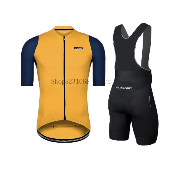 Etxeondo-Conjunto de Jersey de Ciclismo, Ropa transpirable para bicicleta, Ropa de ciclismo deportiva de manga corta, 2021