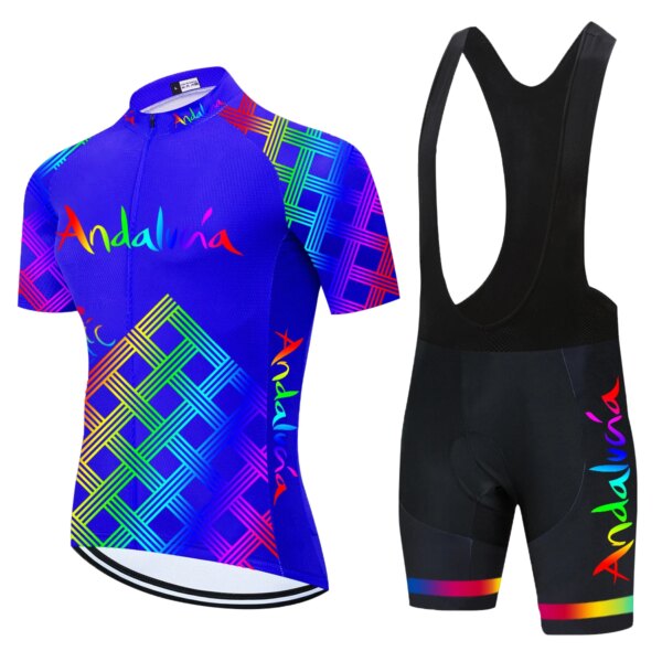 Conjunto de Jersey de ciclismo para hombre, ropa deportiva transpirable para equipo de carreras deporte, pantalones cortos para bicicleta, Nueva Andalucía, verano, 2021