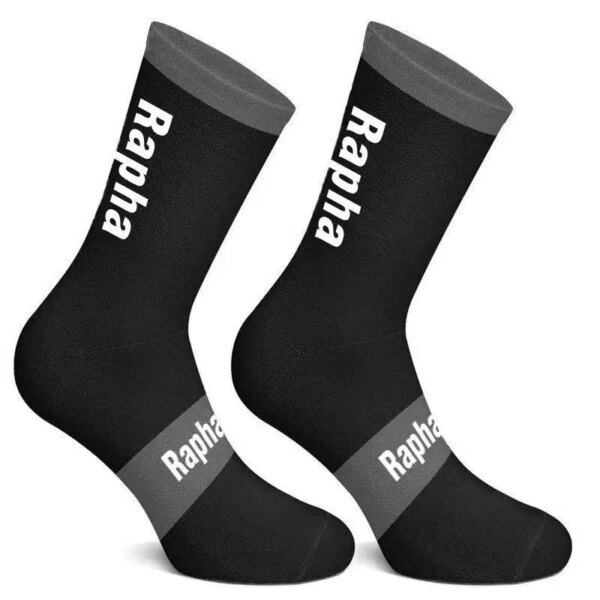 Calcetines de ciclismo Rapha a rayas de 4 colores para hombre y mujer, calcetines de compresión resistentes al desgaste para bicicleta de carretera, color negro, novedad de 2021