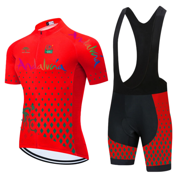 Conjunto de Jersey de Ciclismo del equipo de Andalucía para hombre, conjunto de pantalones cortos con almohadilla 20D, Ropa de Ciclismo, Culotte, parte superior, 2021