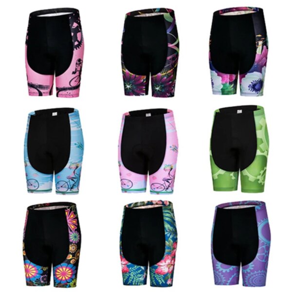 Pantalones cortos de Ciclismo para mujer, medias de Gel acolchadas 3D para bicicleta de montaña o de carretera, color negro, rosa, rojo, azul y verde, 16 estilos, 2021