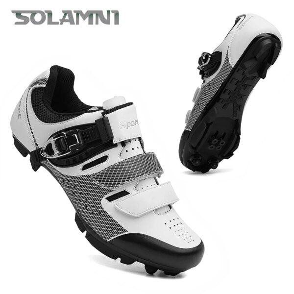 Zapatos de ciclismo de carbono para hombre y mujer, zapatillas de deporte con bloqueo automático de velocidad para bicicleta de carretera, zapatillas planas SPD para bicicleta de montaña, 2022