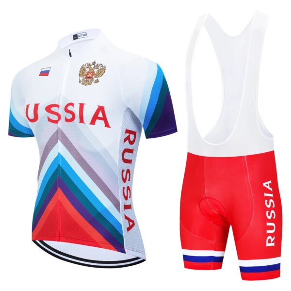 Conjunto de Jersey de ciclismo para equipo nacional de Rusia, ropa de ciclismo, camiseta para bicicleta de carretera, pantalones cortos con pechera, Maillot y Culotte 20D, 2022