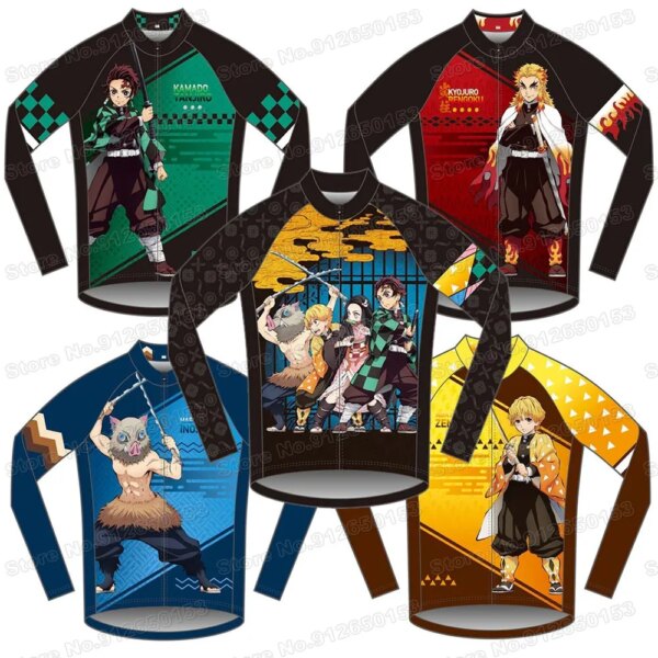 Camiseta de ciclismo Demon Slayer de manga larga, ropa Popular de Anime japonés para ciclismo, camisetas para bicicleta de carretera, chaqueta para bicicleta de montaña, Maillot 2022