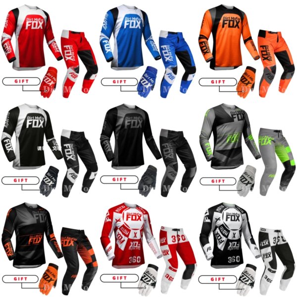 2022 Dirt MoFox MTB Jersey pantalones conjunto de equipo MX Combo traje de Moto Motocross Racing Enduro traje hombres todoterreno Moto guantes Kits