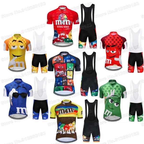 Conjunto de Jersey de ciclismo de frijol de Chocolate para hombre, ropa de ciclismo de dibujos animados, camisetas para bicicleta de carretera, traje, pantalones cortos con pechera para bicicleta de montaña, 2022