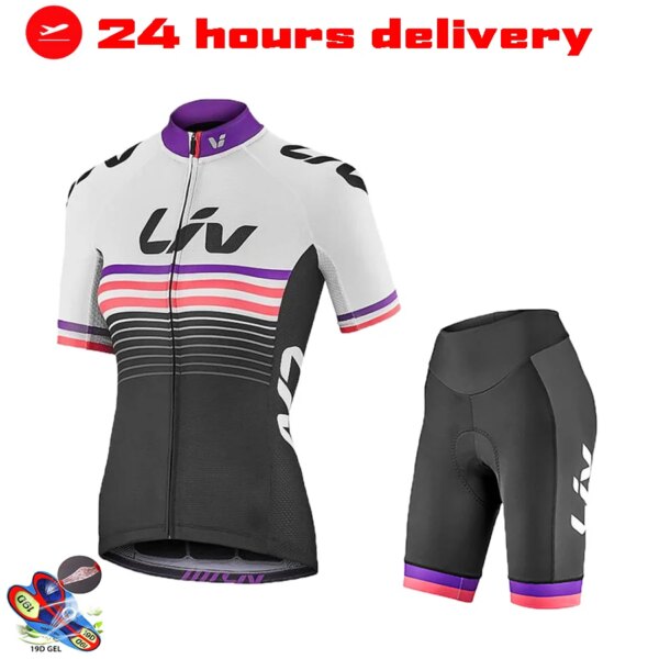 LIV-Conjunto de Jersey de Ciclismo para Mujer, Ropa de equipo de ciclismo, uniforme de secado rápido, traje de Jersey de bicicleta, verano 2022