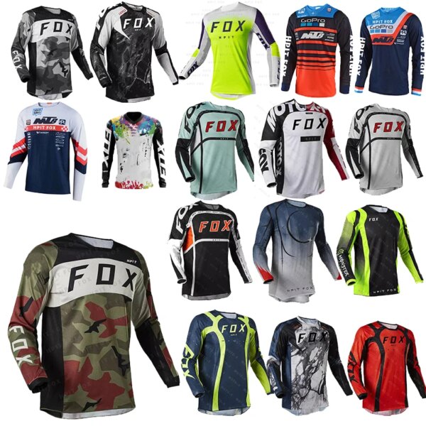 2022 camiseta de Motocross Mtb cuesta abajo Jeresy Ciclismo bicicleta de montaña DH Maillot Ciclismo Hombre Jersey de secado rápido Hpit Fox