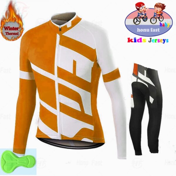 Conjunto de Jersey térmico de lana para ciclismo para niños, ropa de ciclismo para niñas, traje cálido para ciclismo de montaña, invierno, 2022