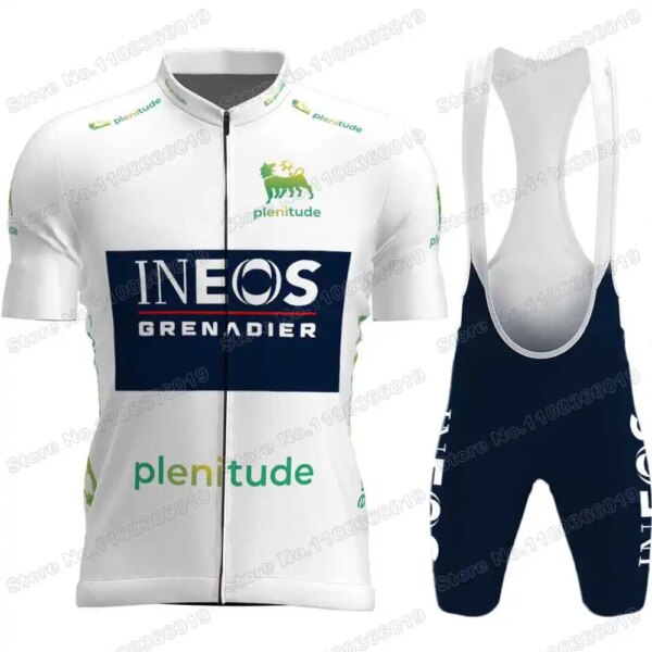 Conjunto de Jersey de ciclismo INEOS Grenadier blanco, ropa de ciclismo de España para verano, traje de bicicleta de carretera, pantalones, uniforme de equitación, 2022