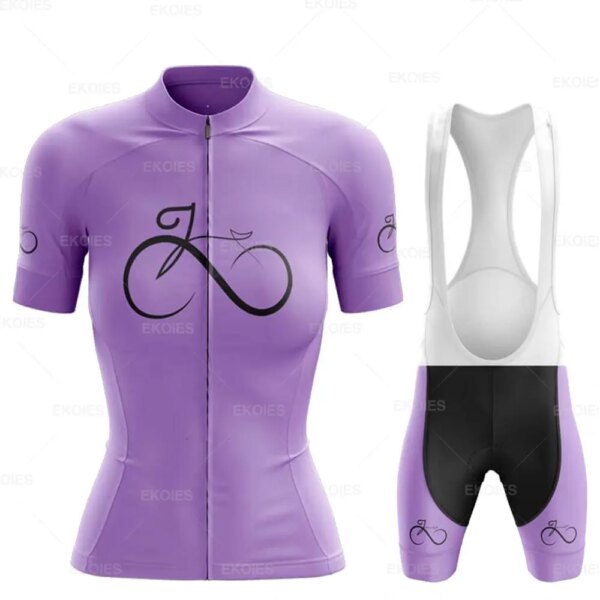 Ropa de ciclismo de manga corta para mujer, conjunto de Jersey de ciclismo para bicicleta de montaña, vestido rosa, novedad de verano 2022