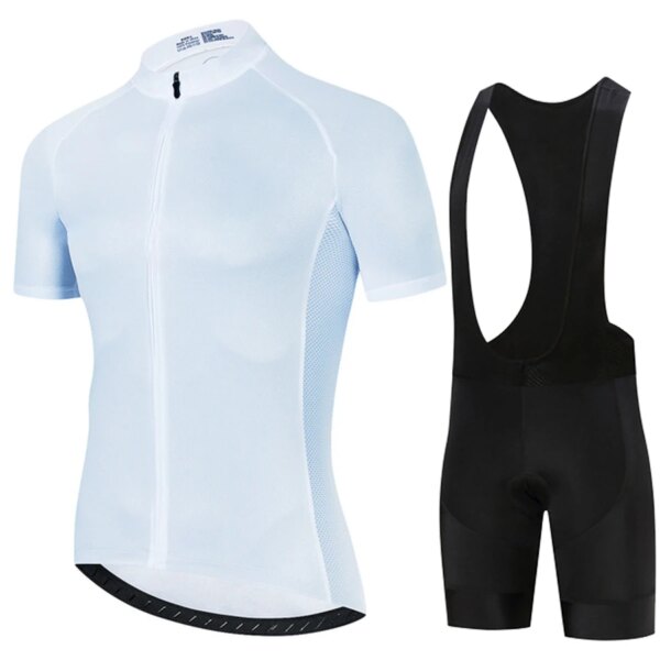 2022 equipo deportivo blanco ropa de entrenamiento Ciclismo transpirable hombres manga corta Mallot Ciclismo Hombre Verano Ciclismo Jersey conjuntos