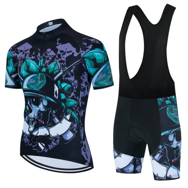 Conjunto de Jersey de Ciclismo con Calavera, Ropa de Ciclismo para montar o morir, camisetas para bicicleta de carretera, traje, pantalones para bicicleta de montaña, Maillot, 2023