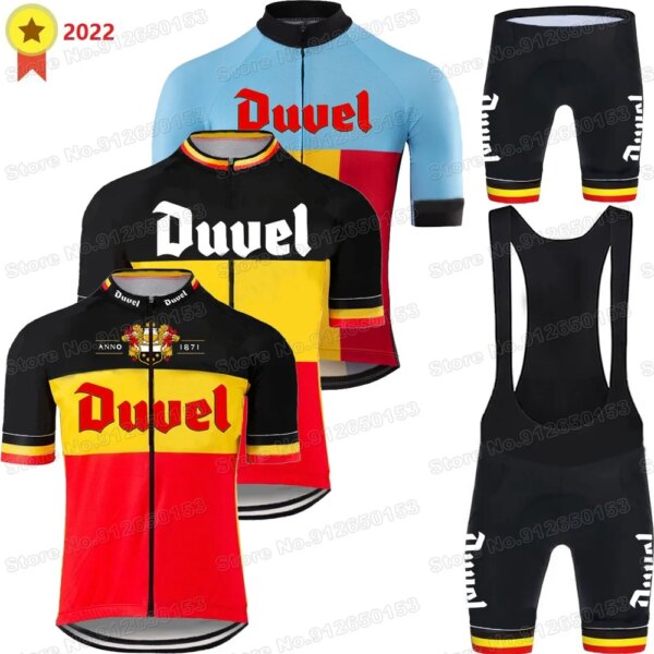 Conjunto de Jersey de ciclismo Duvel para hombre, ropa de ciclismo con cerveza belga, traje de camisa para bicicleta de carretera, pantalones cortos con pechera para bicicleta de montaña, 2023