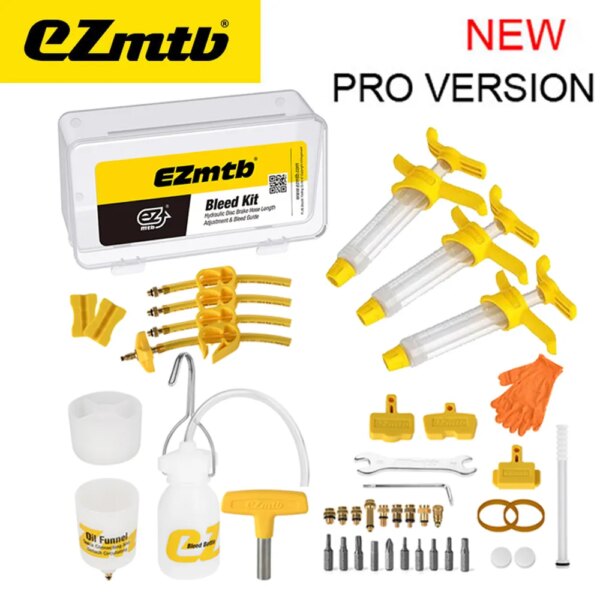 Kit de purga de aceite de freno de disco hidráulico de bicicleta Ezmtb PRO 2023, herramientas para SHIMANO,MAGURA,SRAM,XTECH,ZOOM, herramienta de reparación de frenos de bicicleta de carretera