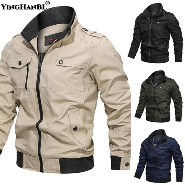 2023 moda Slim Bomber rompevientos chaquetas abrigo primavera otoño chaqueta nueva hombres ejército ropa táctica militar Casual algodón