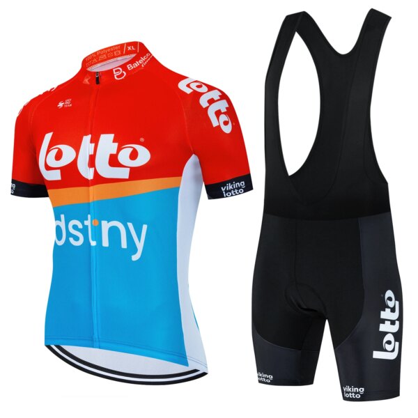 Lotto-Conjunto de Jersey de Ciclismo de manga corta, pantalones cortos con pechera, Ropa de Ciclismo de montaña, uniforme, 2023